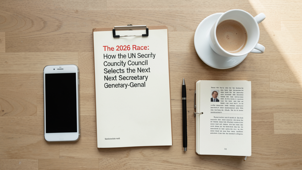 Editorial image illustrating The 2026 Race: How the UN Security Council Selects the Next Secretary-General